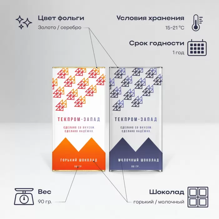 Шоколад с логотипом 90 г